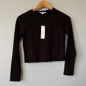 LBLC the Label Black Long Sleeve Crop Tee XS SOFT & STRETCHY